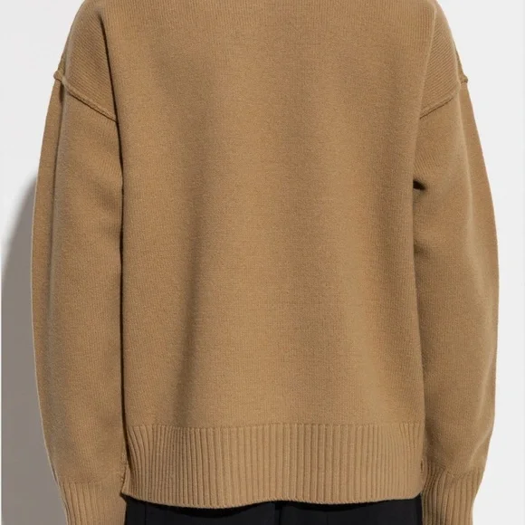 Ami Alexandre Mattiussi Green Turtleneck Sweater with Heart Detail